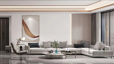 深業(yè)新岸線140平現(xiàn)代輕奢裝修設計