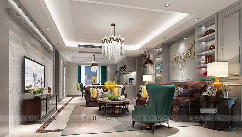 銀湖谷美式風(fēng)格150平設(shè)計(jì)裝修